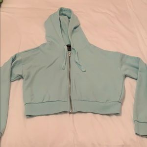 Forever 21 light blue zip up hoodie size small